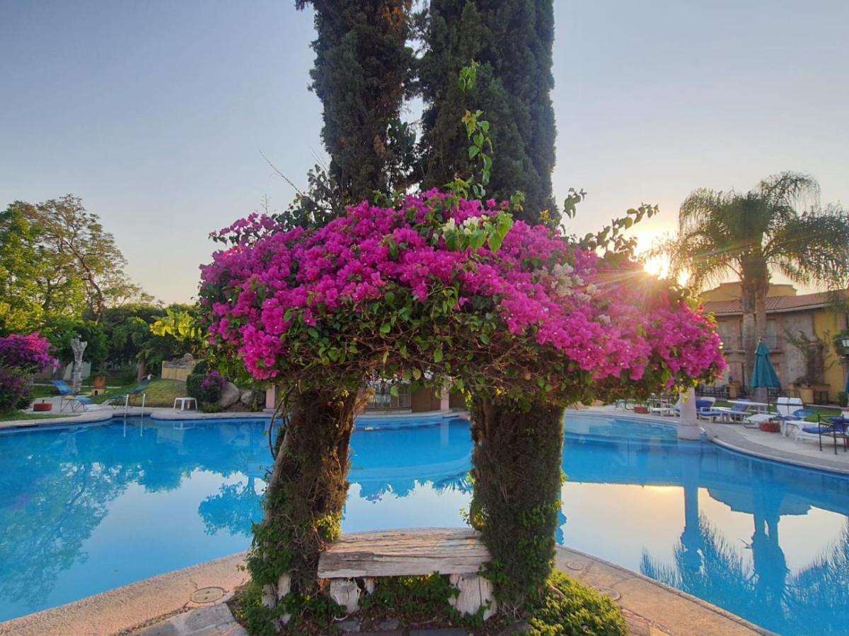Gran Hotel Hacienda De La Noria Ακουασκαλιέντες Εξωτερικό φωτογραφία Bougainvillea at the pool